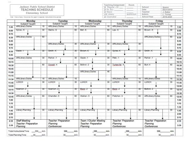 Library Schedule